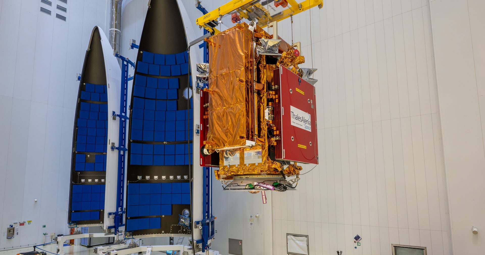 Copernicus Sentinel-1D being mated to Ariane 6 at the European Spaceport, Kourou